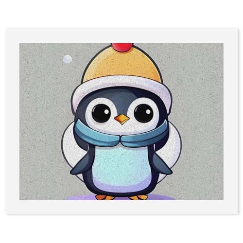 Peinture par numéros pingouin mignon avec kit huile acrylique 50x65 cm