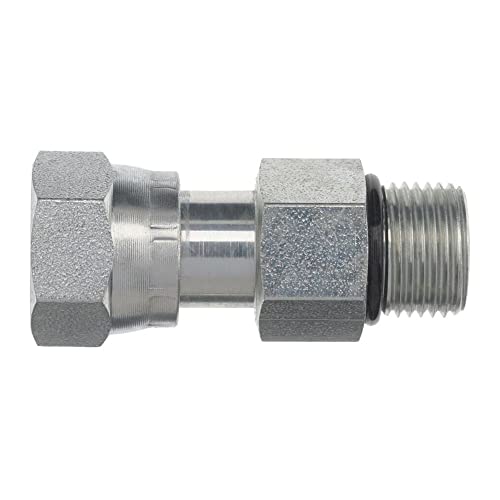 Brennan Industries FS6540-08-06-O Steel Straight O-Ring Face Seal Fitting, 13/16"-16 NPT x 9/16"-18 MORB Thread, 1/2" Female Face Seal Swivel x 1/2" Male O-Ring Boss