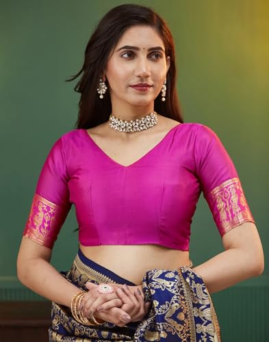 Image of SIRIL Women's Banarasi Weaving Soft Silk Saree With Unstitched Blouse Piece(4791S141 Green)