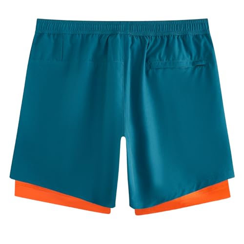 Image of maamgic Mens Workout Shorts 2 in 1 Stretch 5 inch / 7 inch Gym Shorts Running Shorts with Compression Liner Zip Pocket