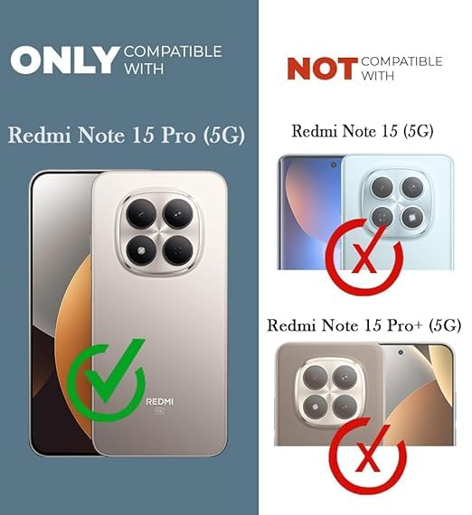 Image of Jkobi Lifetime Anti-Yellow MagSafe Compatible Clear Back Cover Case for Xiaomi Redmi Note 15 Pro 5G (Sleek Hard Crystal | Shockproof and Camera Protection)