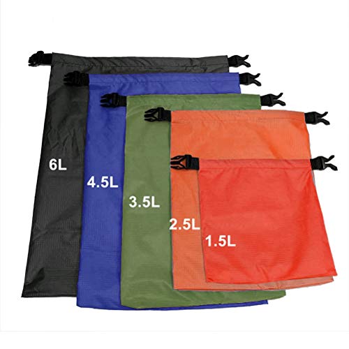 image for Generic Fantye 5 Pack Multicolour Waterproof Dry Sacks, Lightweight Ou