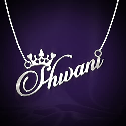 Image of Shivani Cursive Gold & Silver Name Pendant Necklace, Best Jewelry Gift for Girls.