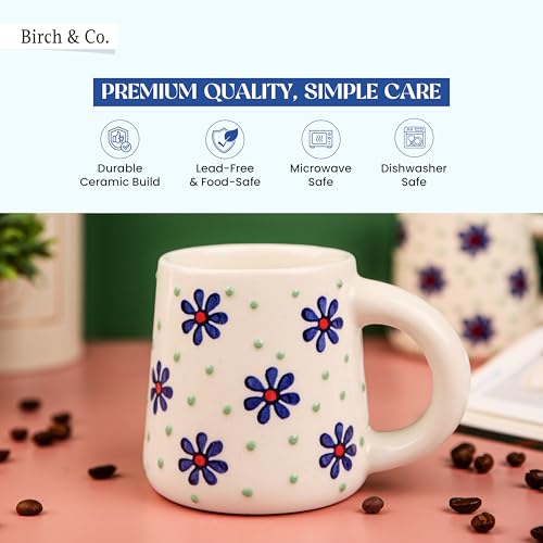 Image of Cups & Mugs - Coffee Mugs Set of 2 - Tea Cup - Ceramic Coffee Cup, Elegant Gift Pack, Microwave and Dishwasher Safe, Stylish Modern Design for Home & Office,BlueBrew Mug