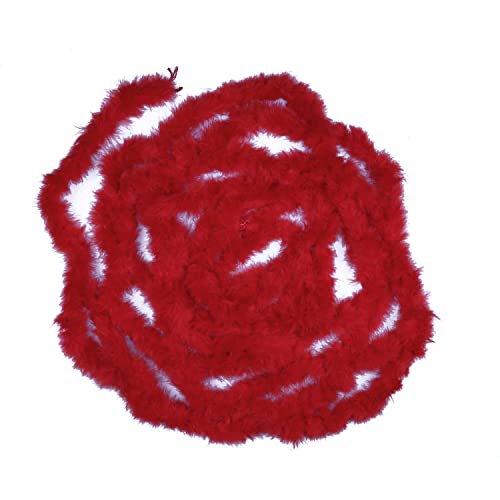 Mondo Tessuti - Boa di Marabou -Lungo 5 Metri - Altissima Qualità - Marabou Feather - Piume di Marabout (Rosso)