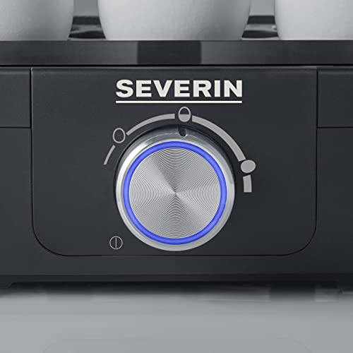 SEVERIN Eierkocher für 6 Eier mit elektronischer Kochzeitüberwachung, inkl. Messbecher mit Eierstecher, Eier Kocher für ideale Härtestufe, schwarz, 420 W, EK 3166 – Bild 6