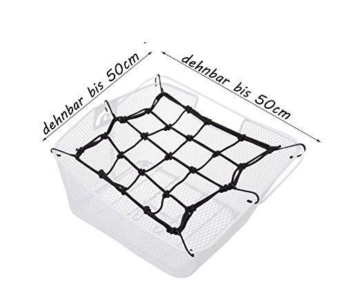 Filmer Gepäcknetz mit 6 Befestigungshaken für Fahrradkorb / Gepäckträger