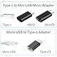 SHUBEIEUMI USB C Adapter 6 Stück, Micro USB auf USB C Adapter, Mini USB auf USB C Adapter, Unterstützt 2,4 A Schnellladung und Datentransfer, Kompatibel mit Laptops, Tablets, Phone usw