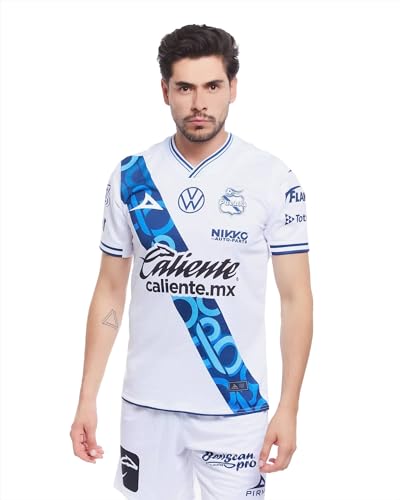 Pirma Men's Puebla Home Soccer Jersey 2024/2025 Season Officially Licensed (US, Alpha, Large, Regular, Regular, Home)