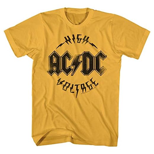 ACDC Heavy Metal Rock Band High Voltage Distressed Ginger Adult T-Shirt Tee