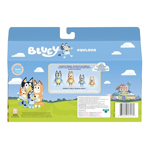 Miniatura 4 de Bluey Es la Hora de la Tarta paulova con el Pack de 4 Figuras «Tarta paulova, Incluye, Bingo, Bandit con Gorro de Chef y Chilli, además de 2 Accesorios, 4 Figuras articuladas de 6-7,6 cm
