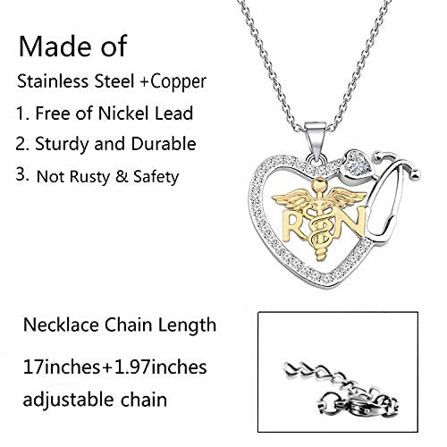 BNQL RN Nurse Gifts Necklace Nursing Graduation Gift RN Charm Medical Jewelry Graduation Gift Medical Student Gift2