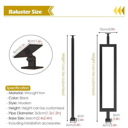Balustres en métal pour escalier intérieur et extérieur fixation sol robuste - 2