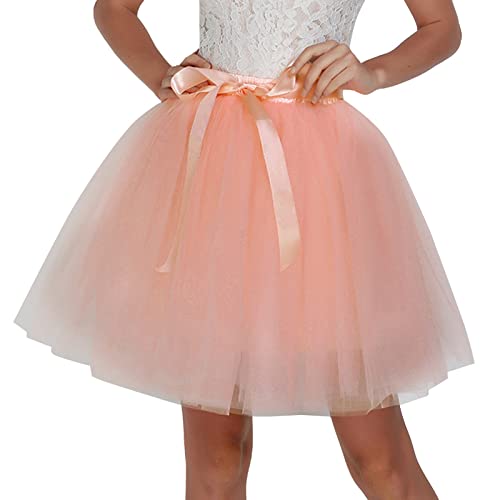 Falda de puerta larga para mujer, color azul claro, monocolor, cintura elástica, falda hecha a mano, falda de rendimiento, estiramiento, fiesta, ballet, roja, ropa de danza, ropa de ballet, Rosa