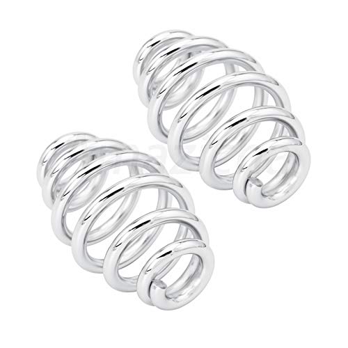Image of Amazicha Motorcycle Bobber Seat Springs 3 inch Chrome Barrel Motorcycle Solo Seat Springs compatible for Harley Honda Yamaha Kawasaki Suzuki Sportster Bobber Chopper(2pcs)