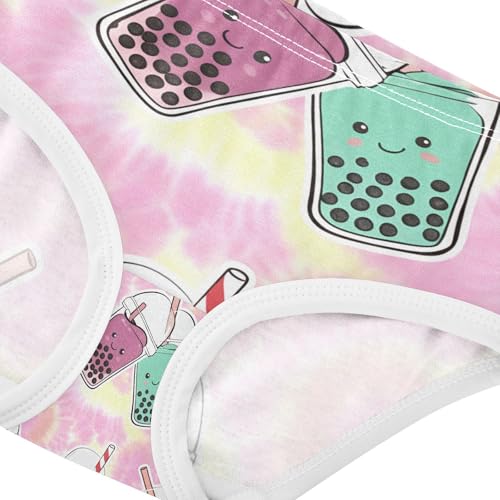 Kawaii Bubble Tea Cartoon Tye Die Toddler Girls's Underwear 2T 202c11224