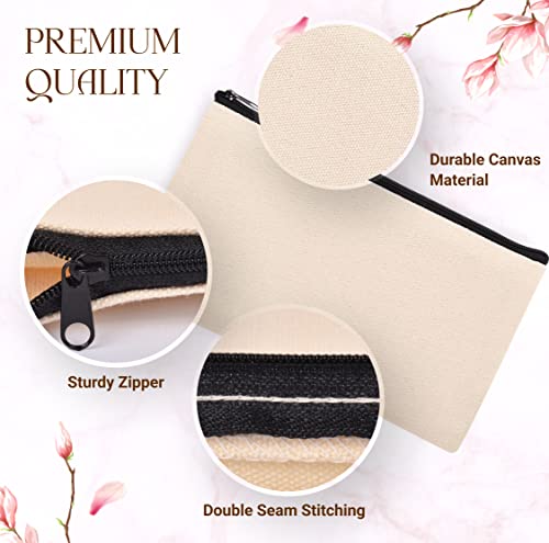 40pcs Blank canvas Zipper Pouch Makeup Bags Bulk, Smooth Zipper Pencil Case by Cruleen - Used condition - Image 5