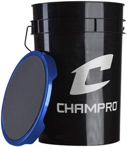 Champro Foam-Lid 6 Gallon Bucket with 2 Dozen 12-inch Durahide Cover Slow Pitch Softballs