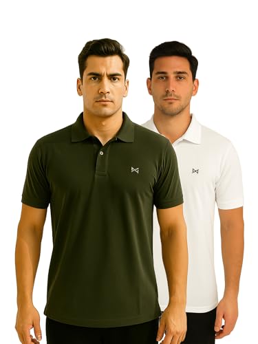 Image of Force NXT Men's Premium Microfiber Fabric Solid T-Shirt | Polo Neck Half-Sleeves T-Shirt for Men | Label Free with Anti-Static for Daily Uses
