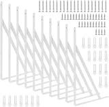Heavy Duty Shelf Brackets 15.7x9.8 inch White Shelving Bracket Wall Mounted Triangle Shelf Brackets