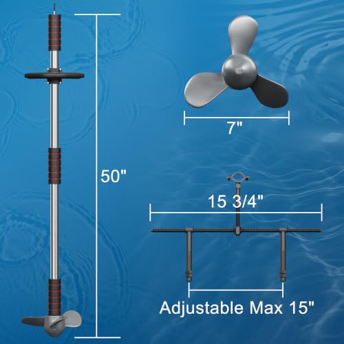 Image of Drill Propeller with Mount Kit, Handle & Installation Guide - Fits for Kayak, Canoe, Raft, Boat, Outdoors, Pontoons, Fishing Tubes, Watercraft, Dinghy, Sailboat