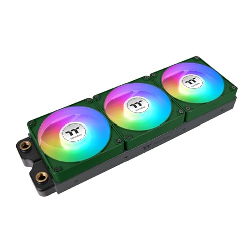 Image of Thermaltake CT140 EX ARGB Sync PC Cooling Fan 3 Pack, PWM 500~1800 RPM, 5V Motherboard Sync, 16.8 Million Colors 9 LEDs, MagForce 2.0 Connectors, Hydraulic Bearing, Racing Green, CL-F222-PL14RG-A