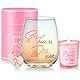 Yalucky Geschenke für Frauen Schön Dass Es Dich Gibt Geschenke für Freundin Weingläser Geburtstagsgeschenk für Frauen Freundin Mama Kollegen Partner Geschenk Weihnachten Hochzeit Dankeschön Geschenk