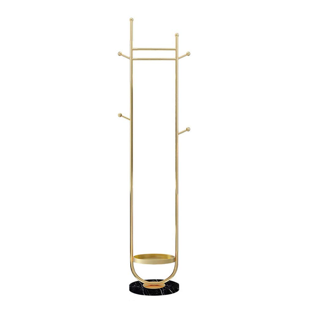 FCXWEVR Coat RackMetal Standing Coat Rack Easy Assembly Hallway Office Entrance Organizer Multipurpose Clothes Hats Bags Umbrella Stand (1golden+black)