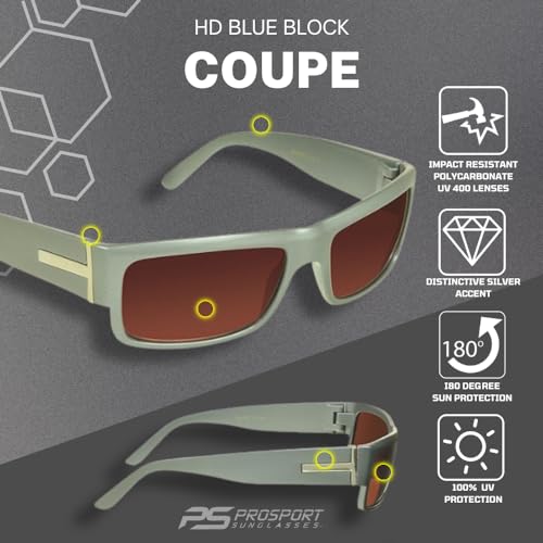 Image of proSPORT Blue Light Reducing High Definition HD Lens Sunglass TR90 Sport Frame Men Women
