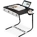 Table Mate Ultra Folding TV Tray Table and Cup Holder, Adjustable to 6 Heights and 3 Angles with Device Holder (Black)