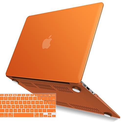 IBENZER Compatible with Old Version MacBook Air 13 Inch Case (2010-2017 Release). Models: A1466 / A1369, Plastic Hard Shell Case with Keyboard Cover for Mac Air 13, Orange, A13OR+1