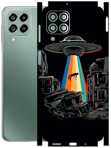 Image of AtOdds - Full Body Back Screen Guard Protector Film - Lamination Wrap Skin Sticker Compatible with Samsung Galaxy M53 (5G) | Scratchproof Matte Finish (Alien Invade)