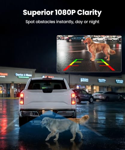 Image of AUTO-VOX 2 Solar Wireless Backup Cameras: 6 inch Split Screen for Wider View