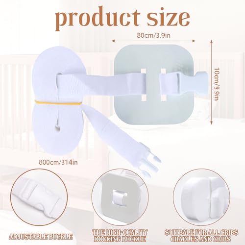 Miniatura 2 de Jclorix Correa Fijación Colecho 8,0 M X 2,6 Cm Correa Regulable Para Cuna Auxiliar, Boxspring Y Babybay Kit Colecho Fijación Cuna