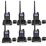 Retevis RT87 2 Way Radio Long Range, IP67 Waterproof Walkie Talkies,High power,Rugged Two Way Radios,128 Channel,Rechargeable 1200mAh,VOX,Emergency Alarm,LCD,for School Security Church Camping(6 Pack)