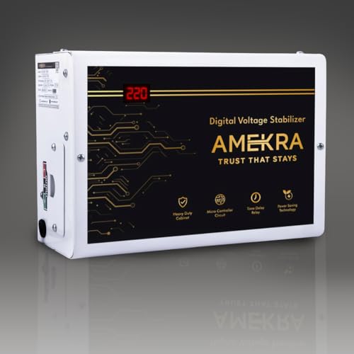 Image of 4 KVA Digital AC Voltage Stabilizer for Up to 1.5 Ton Air Conditioner | 130V-280V Working Range | Aluminium | Wall Mount Design | Suitable for 0.8 Ton, 1 Ton & 1.5 Ton AC | 5 Years Warranty
