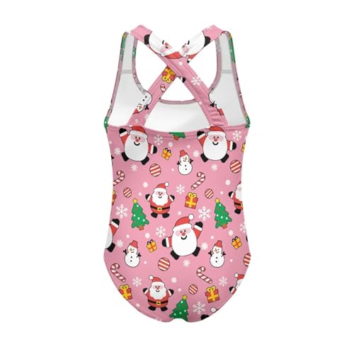 Image of Kid One Piece Swimsuit with Cross Back Girls Summer Sleeveles Swimwear for 5-14 Years