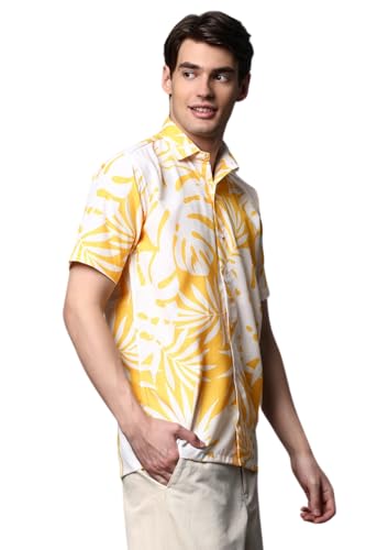 Image of Half Sleeve Relaxed Fit Men's Casual Shirt | Cotton Blend Oversized Shirts for Men Loose fit | Oversized Printed Shirts for Men | Men's Half Sleeve Relaxed Fit Shirt Fashion