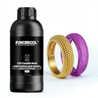 3D Printer Resin, Cast Resin Easy to Print & Burn Castable 365-405nm UV-Curing Resin for LCD/DLP/MSLA Printers, Low Ash Content & High Precision for Jewelry and Metal Casting, Purple 1000g