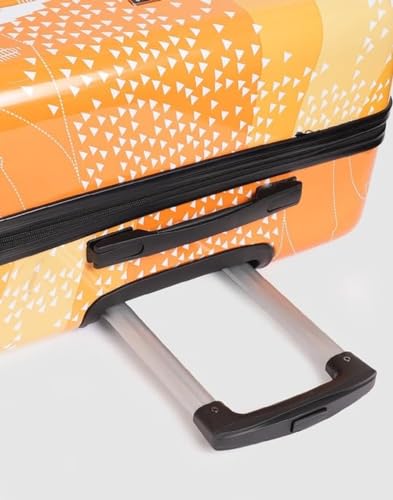 Image of TEAKWOOD LEATHERS Twin Printed Hardside Trolley 360 Degree 8 Roating Wheels, Trolley Bag for Travel (Orange, Large)