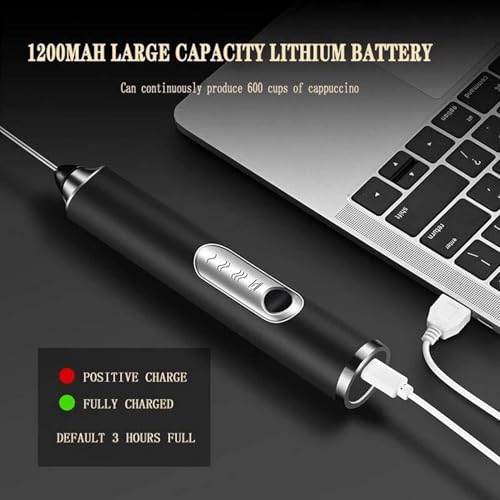Image of Rechargeable Coffee Beater Handheld Milk Frother | Stainless Steel Whisk | Portable & Powerful