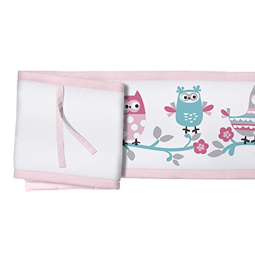 Image of BreathableBaby 3pc Classic Crib Bedding Set- Owl Fun Pink