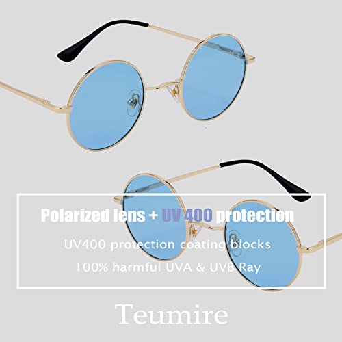 Image of Retro Small Round Polarized Sunglasses for Men Women Circle Hippie Style Sun Glasses