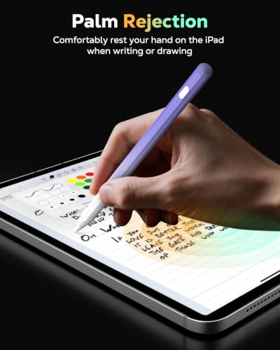 Image of MoKo Pencil for iPad(A16) 11th 10th Gen,USB-C Fast Charging,GradientWhitePp | Stylus Pen for 2018-2026 Apple iPad 11 /10 /9 /8 /7 /6 /A16,Mini 7 /6 /5,Air M3 /M2 11 inch /13 inch /5 /4 /3,Pro M4 13 inch /12.9 inch /11 inchTilt Sensitivity