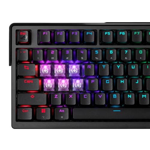 ROG Azoth Extreme Tastiera da gioco 75% (layout QWERTZ, interruttori meccanici ROG NX, touch screen OLED, triplo pulsante di controllo, wireless tramite Bluetooth, 2,4 GHz RF Wireless, USB, - Tastiera gaming - Immagine 7