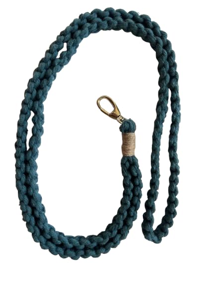 Handmade Macrame Phone Strap, Braided Cotton Crossbody Cord with Metal Clasp, Teal Blue Neck Lanyard compatible with Smartphones, 65cm Length-image-18