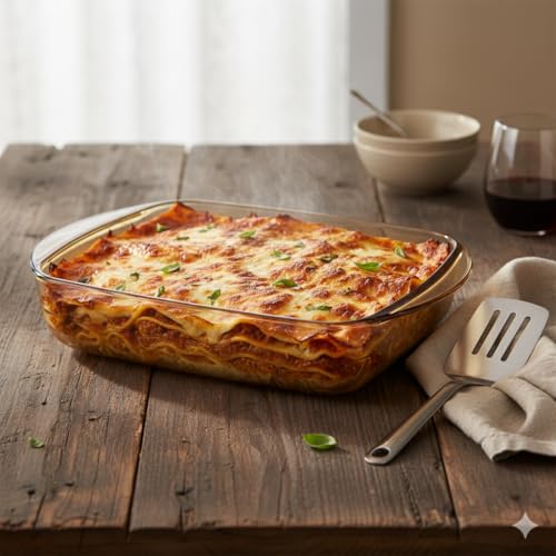 Image of The Better Home Zeno (1.6L) Borosilicate Glass Baking Tray For Microwave Oven | Baking Dish | Baking Pan | Bake & Serve Dish | Bakeware | Glass Bowl For Microwave | Dishwasher Safe (Rectangular)