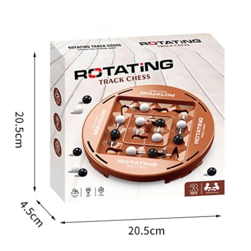 Image of Chess Strategy Sliding Puzzle Game for Kids & Adults | 2 Player Logic Board Game with Rotating Tracks | Brain Teaser Family Game | Travel Friendly Intellectual Toy for Thinking Skills & Fun.