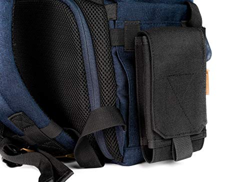 Bomea Army Molle Bag for Mobile Phone – Large Size Cell Phone Belt Holder Pouch Holster Cover Case for Large Screen Cellphone with Otterbox Battery or Other Thick Case on Black