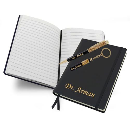 Image of Customized Diary Pen with Keychain and Notebook, Personalized Gift Set, Corporate Gift For Employees